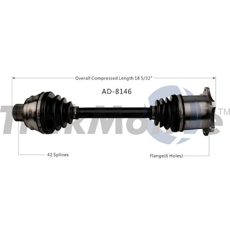 Surtrack Axle Cv Axle Shaft, Ad-8146 AD-8146